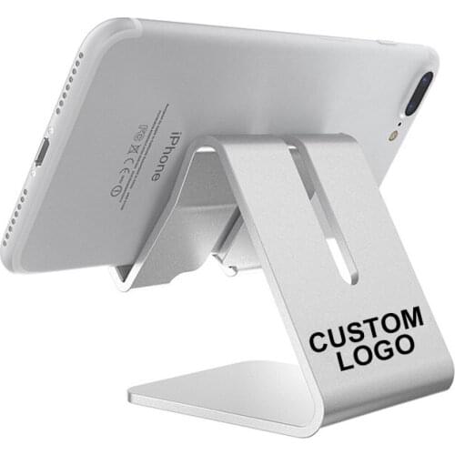 Desktop mobile phone holder Metal simple portable bracket Aluminum alloy lazy bracket for smartphone tablet Custom LOGO