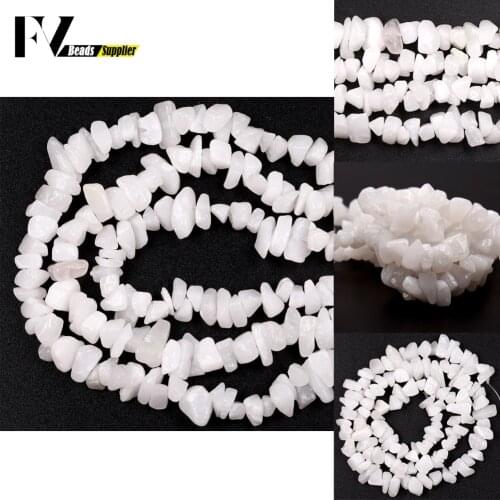 Natural Stone 5-8mm Irregular White Clear Quartzs Chip Beads For Jewelry Making Diy Bracelets Necklace Bracelets Needlwork 15"