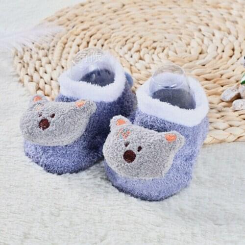 Spring Autumn Newborn Baby Kids Toddler Anti Slip Cartoon Slipper Floor Socks Soft Warm Fluff Thick 6 Color