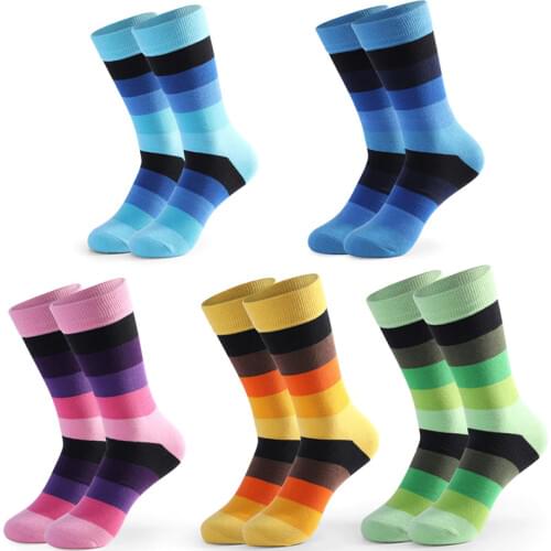 Peonfly Brand Fashion Men Novelty British Style Colorful Striped Streetwear Designer Happy Socks Funny with Gift Box