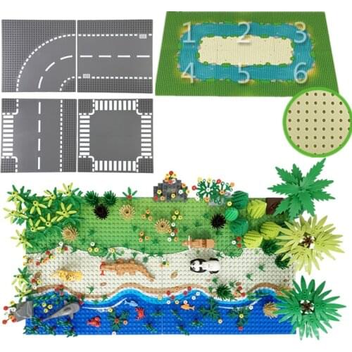 32x32 Dots River Baseplate City Blocks Road Base Plates Compatible Classic DIY Toys Mini Building Bricks Base de Placas for Kids