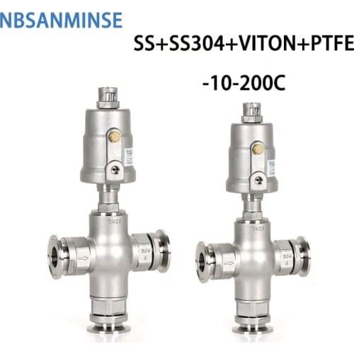 JDF1200S015V Stainless steel actuator two position three way Angle seat valve Quick coupler design for package machine
