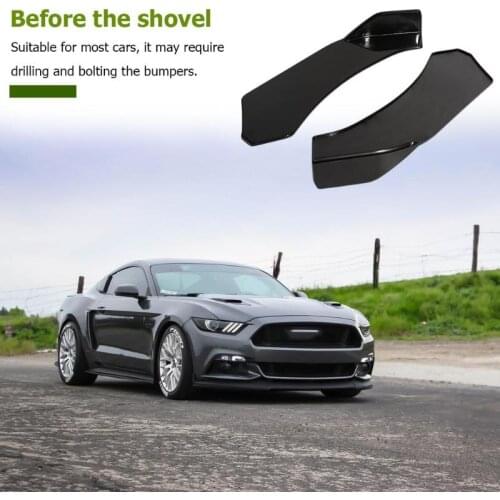 Professional Carbon Fiber Look/ Black Universal Car Front Bumper Lip Chin Bumper Body Kits Splitter Diffuser for Most Cars