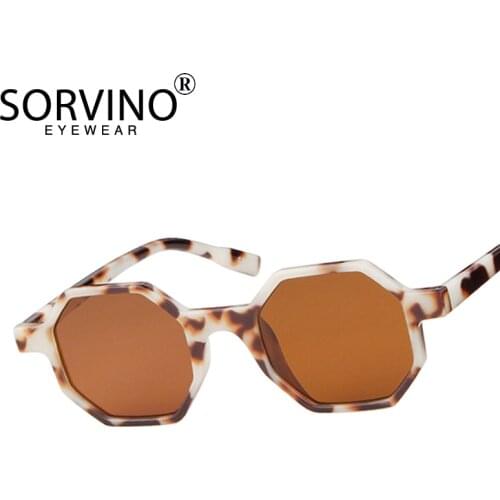 SORVINO Unique Vintage Women Octagon Sunglasses 2020 Brand Designer Skinny Frame Square Sun Glasses White Red Pink Oculos SVN71