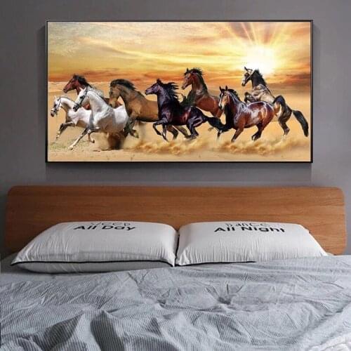 Modern Galloping Horses Landscape Canvas Painting Posters and Prints Wall Art Picture for Living Room Bedroom Home Decor Cuadros