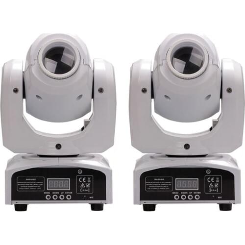 2Pcs White Shell Mini Moving Head 30W LED Gobo Spot Light DMX512/Master-Slave/Auto Run/Sound controller Moving Head Light DJ/Bar