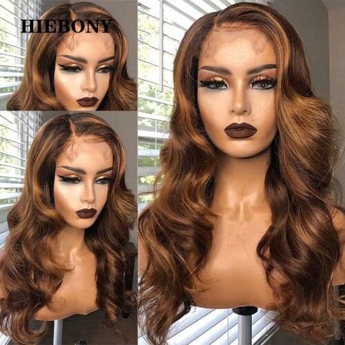 Loose Wave 4/27 Highlight Lace Front Human Hair Wigs with Baby Hair Brazilian 13x6 Highlight Wavy Lace Front Wigs Bleached Knots