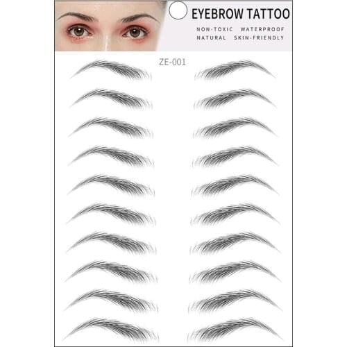 6D Tattoo Eyebrow Sticker Bionic Semi-Permanent Waterproof Long Lasting Artificial Fiber Eyebrow Eyebrow Styling Tool TSLM1