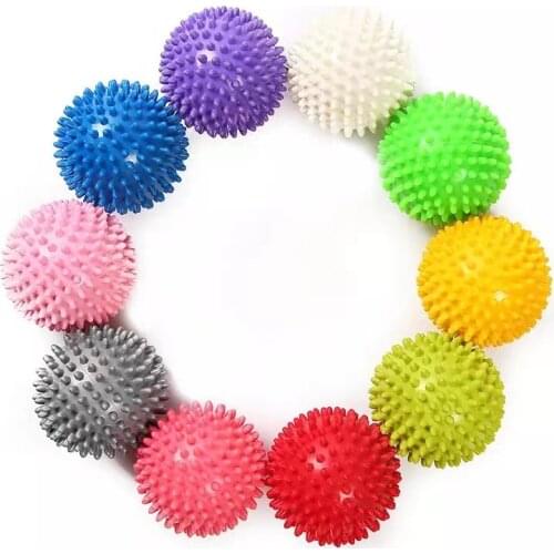 Durable PVC Spiky Massage Ball Trigger Point Sport Fitness Hand Foot Pain Relief Plantar Fasciitis Reliever 7cm Exercise Balls