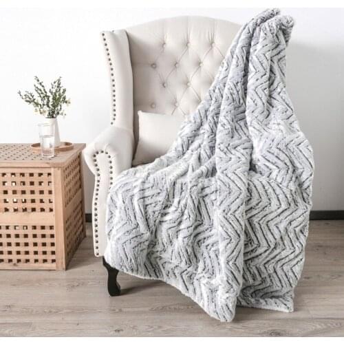 Thick Double Layer Lamb Wool Blanket Imitation Fur Plush Back Printing Tie-dyeing Brush Flower PV Wool Blanket