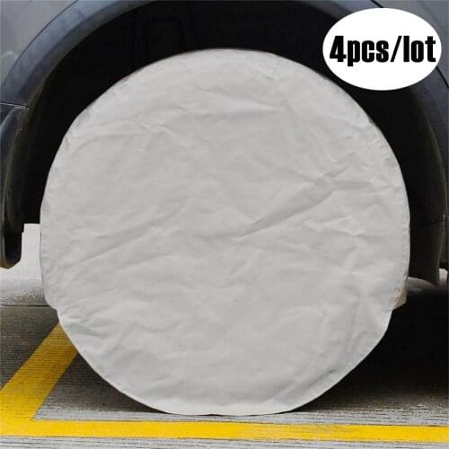 4pcs Tire Covers Aluminum Film Tire Sun Protectors, Universal Fits 27to 29 Tire Diameters For Jeep Truck SUV RV Wheel Protector