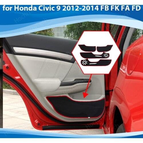 Protection Carpet Door Inside Guard Side edge cover Car Door Anti Kick Pad Sticker for Honda Civic 9 2012-2014 FB FK Accessories