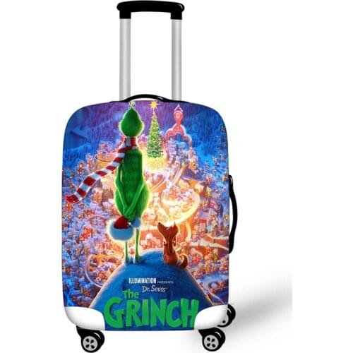 18-32 Inch Green Grinch Elastic Luggage Suitcase Protective Cover Protect Dust Bag Case Cartoon Travel Cover