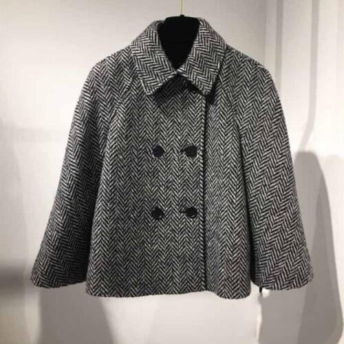 Double Breasted Blazer Womens Stripes Long Sleeve Turn-down Collar 2020 New Coat