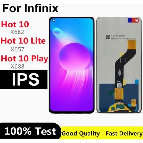 For Infinix Hot 10 Lite LCD Hot 10 Pro X682 X657 X657B X688 lcd display Touch Screen Digitizer full Assembly