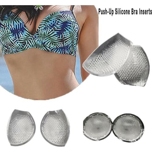 1Pair Soft Silicone Gel Bra Bikini Bra Insert Breathable Artificial Transparent Push-up Silicone Bra Inserts Round Bra Pads