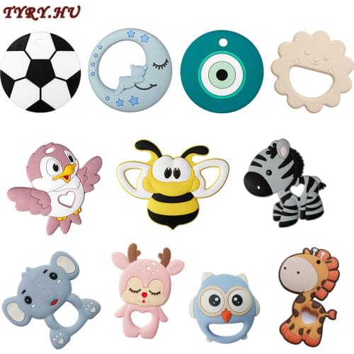 1Pc Baby Teething BPA Free Silicone Giraffe Teether Teething Necklace Pendant Nursing Teeth Gift Baby Food Grade Silicone Toys