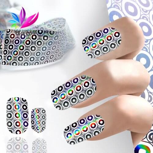1Pc Nail Foils Shiny Laser Effect round dot Holographic Foils Nail Art Transfer Sticker Paper Nail Decorations