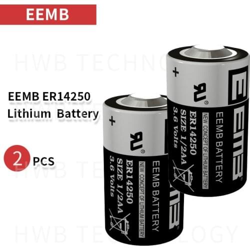 2PCS/lot EEMB ER14250 1/2AA 3.6V 1200mAH PLC lithium battery industrial instrumentation equipment and instruments battery