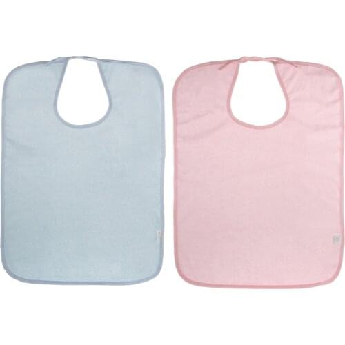 2pcs Washable Reusable Adult Disability Bib Mealtime Dining Cook Cloth Protector Aid Apron for Seniors Elderly Patients