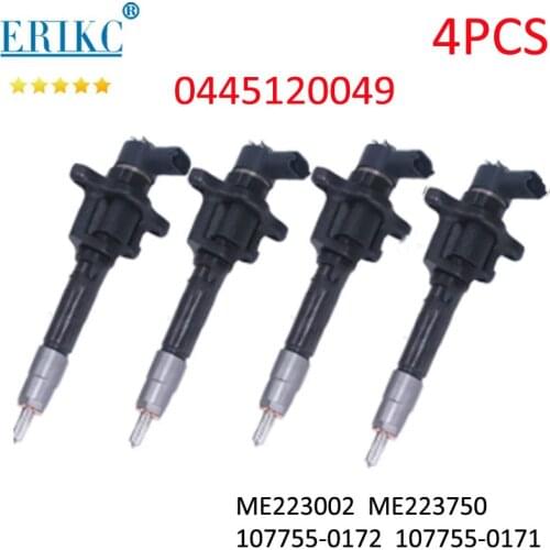 4PCS Fuel Injector 0445120049 Diesel Injection Nozzle 0445 120 049 For Mitsubishi Canter 4M50 4.9LTR MMC-NFZ ME223750 ME223002