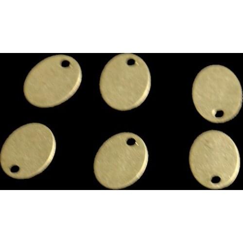7*10mm original brass single hole smooth oval piece necklace earring pendant used to make jewelry accessories