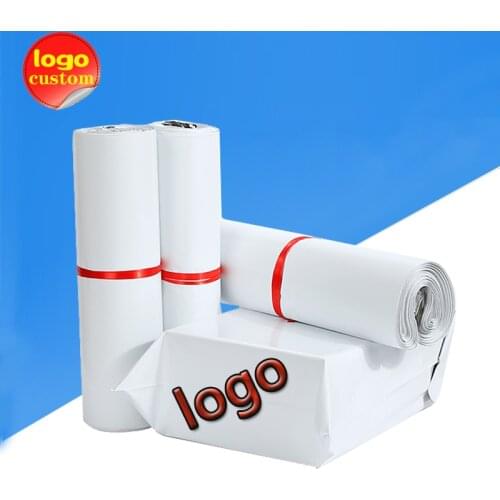 White Poly Envelope Mailing Bag Plastic Shipping Pocket Postal Wrap Self Adhesive Delivery Packing Courier Waterproof Gift Logo