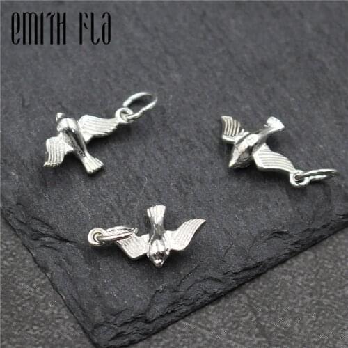 Emith Fla 100% 925 Sterling Silver Animal Bird Charm Fit Bracelet Authentic DIY Pendant Jewelry Accessories