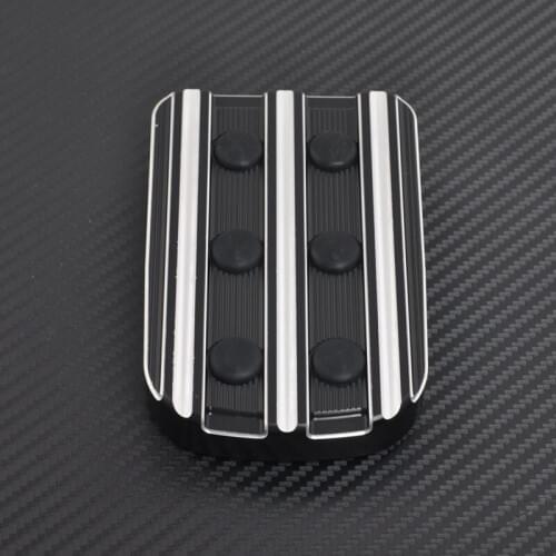 Motorcycle Black Aluminum Brake Pedal Pad Cover For Harley '12-later FLD, '86-later FL Softail Touring '80-later Trike models