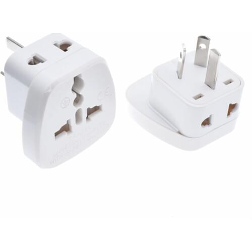 Black/White 1-turn-2 travel adaptor plug with security door Universal socket multi-country convertor for Australia New Zealand