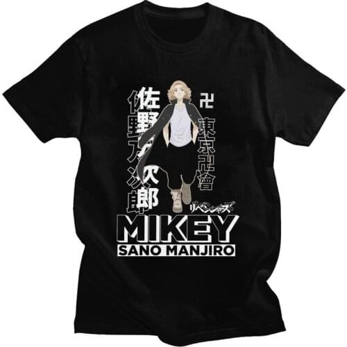 Mens Tokyo Revengers T Shirts Short Sleeve Cotton Tshirts Classic T-shirt Printed Mikey Sano Manjiro Tees Slim Fit Apparel