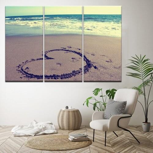 Canvas Painting Wall Art Frame Home Decor Pictures 3 Pieces Seascape Sunset Beach Sea Wave Poster Living Room HD Printed