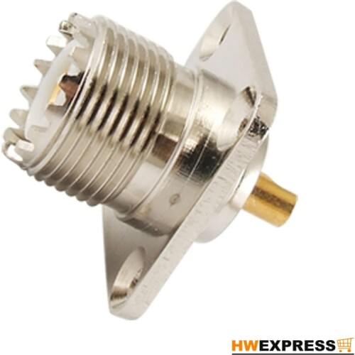HWEXPRESS Hot UHF Female SO239 Panel Chassis Mount Flange Deck Mount Solder Cup RF Connector