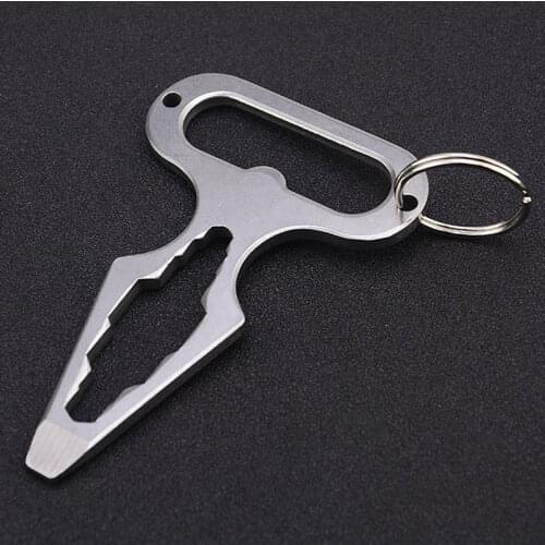 Outdoor Survival Tool Stainless Steel Multitool Crowbar Wrench Screwdriver Bottle Opener Keychain EDC Gear Camping Tool