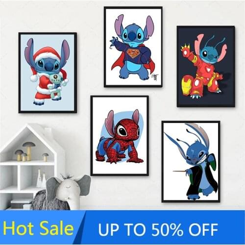 Disney Cartoon Lilo & Stitch Canvas Painting Wall Art Marvel Interstellar Baby Posters and Prints Picture for Living Room Decor