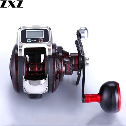 14+1 BB Ball Bearing 6.3:1 Bait Casting Ice Fishing Reel Baitcasting Reel Fishing Line Counter Digital LED Display Fishing Reel