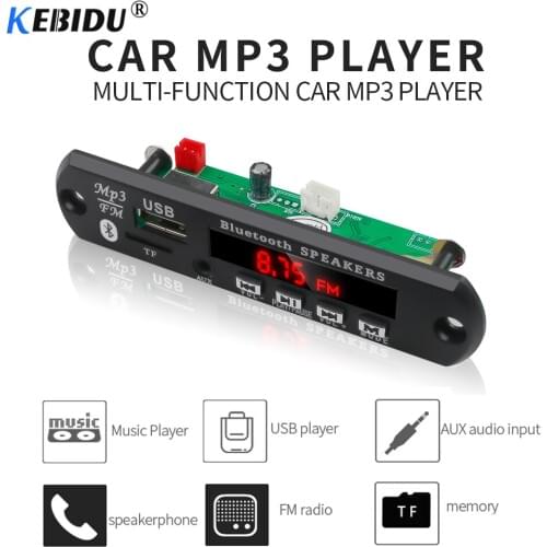 KEBIDU Bluetooth WMA MP3 Decoder Board MP3 Card Reader Wireless Bluetooth Module Audio Accessories with FM radio Remote Control