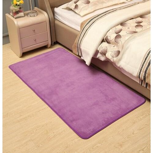 Large Area Coral Fleece Carpet Rectangle Solid Thicken Non-slip Water Absorption Wear-resisting Bedside Living Room Rug Mats