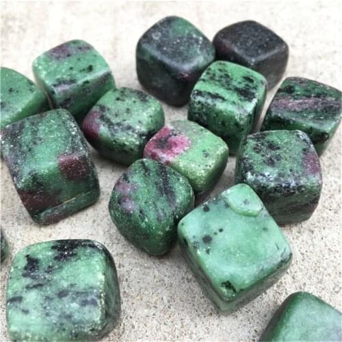 Beautiful natural crystal rybys ziosite cube with original gem polishing stone great meditative aura stone as a gift