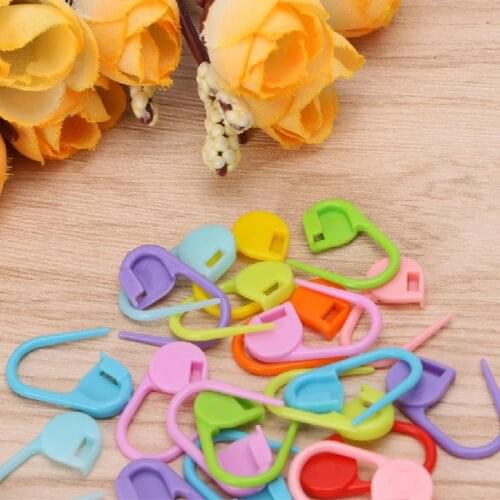 K5DC 20Pcs Colorful Knitting Stitch Markers Crochet Locking Tool Craft Ring Holder