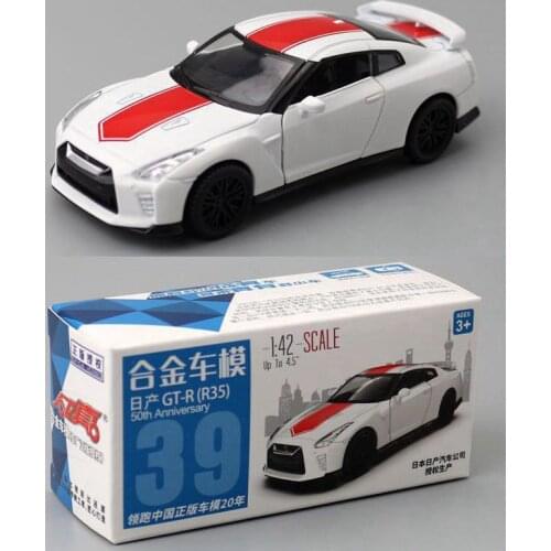 1:42 Diecast Car Model Toy 50th Anniversary F-Nissan GT-R (R35) Pull Back Car