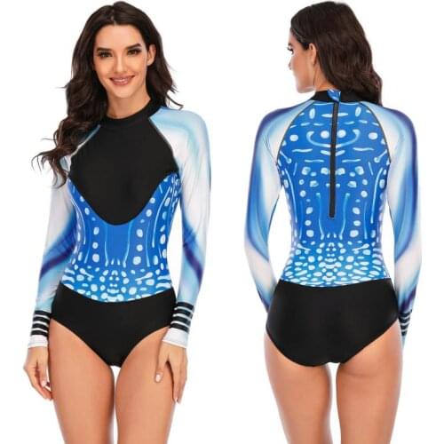 Fashion Print One-piece Diving Bikini Slim Beach Swimming Suit Women 2021 Summer New Bathing Swimwear Surfing Sunscreen Swimsuit