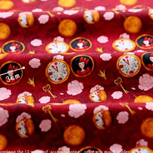 Cartoon Princess Design Print 100% Cotton Fabric for Dress Home Textile Sewing DIY Tissue Material Hair Band Backpack