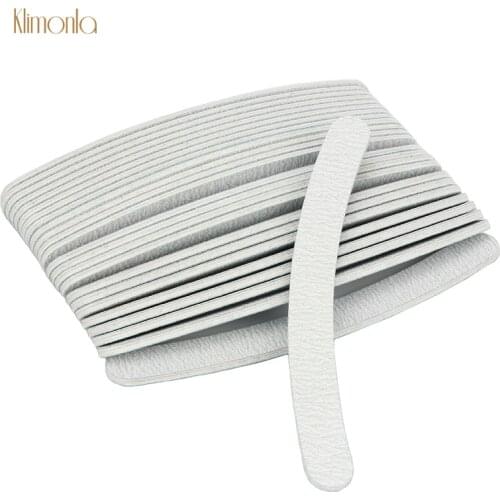 50pcs Nail File For UV Gel Lime 100/180 Sanding Polish Buffing Blocks Tips Curved Banana Pedicure Manicure Accessories Tools