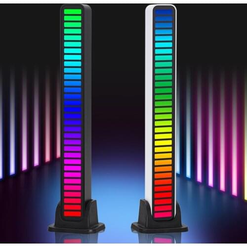 RGB Music Rhythm Light Colorful 32 LED Voice-Activated Pickup Rhythm Light Bar Music Ambient Lamp for Car Outdoor Party