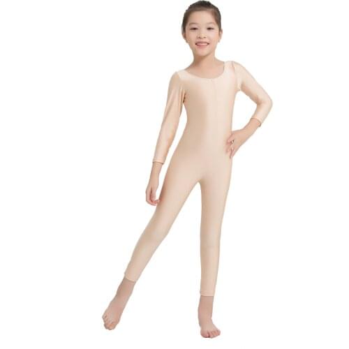 SPEERISE Girls Long Sleeve Unitard Boys Skin Tight Jumpsuit Spandex Full Body Scoop Neck Ballet Costumes