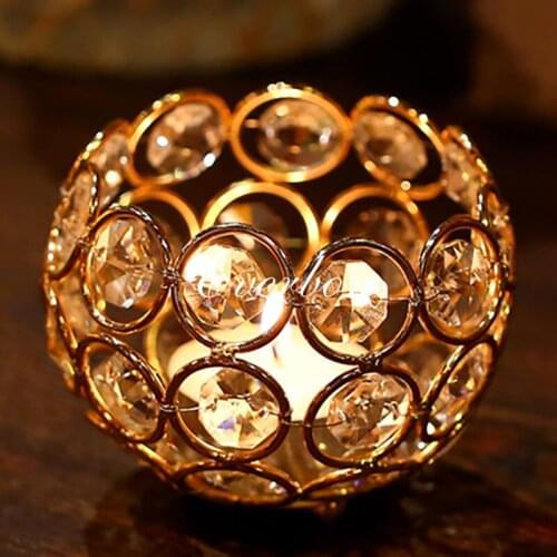 8cm European Style Glass Crystal Material Votive Candle Holders Lantern for Wedding Centerpieces, Table Decoration, Home Decor