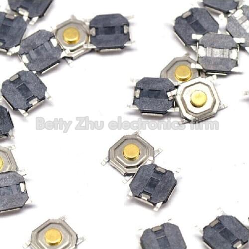 1000PCS/LOT 4 * 4 * 1.7MM SMD Tact Switch brass button / waterproof copper head