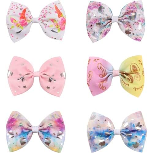 Oaoleer 2021 New Colorful Ribbon Hair Bows With Clip For Cute Baby Girls Colorful Hair Clips Hairpins Barrettes Hair Accessories