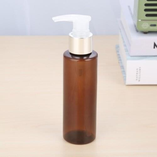 1pc 120ml Cream Bottle with Shinny Golden Aluminum Shell shampoo lotion dispenser pump refillable bottle